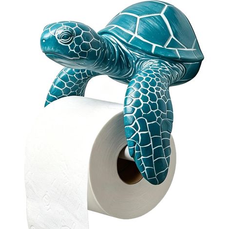 Porte-papier toilette tortue de mer, support mural pour rouleau de papier toilette, décoration côtière, rangement amusant sur le thème de l'océan pour la maison et la salle de bain (1/5)