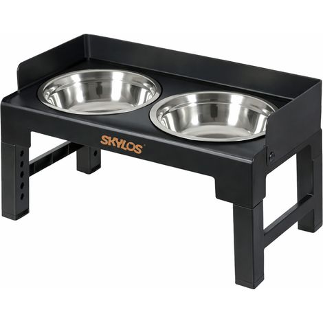 Skylos Elevated Pet Feeder Double Raised Dog Bowls 6 Height Food Water Feeding (1/5)