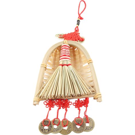 Balai, pelle et décoration, pendentif, ornement de l'année chinoise, nouveau pompon, décoration suspendue, mini balai porte-bonheur B3 (1/5)