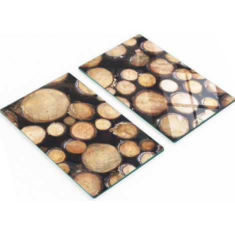 Tablas decorativas de vidrio para servir aperitivos con forma de tronco, 2x30x52 cm