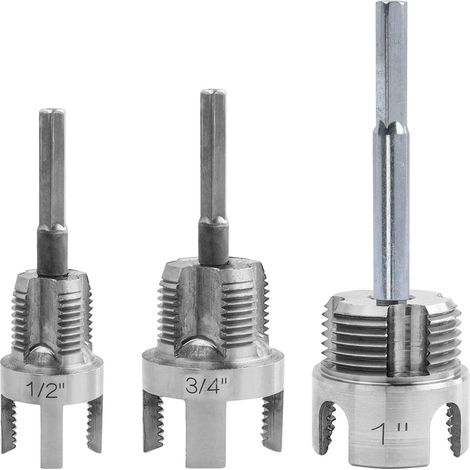 Ortviai Outil de Filetage de Tuyau PVC 1/2", 3/4" et 1" (DN15/DN20/DN25) - Kit de Filetage PVC 2-en-1 avec Revêtement Nano Ultra-Dur - Extracteur et Taraud Intégrés pour Perceuse Électrique