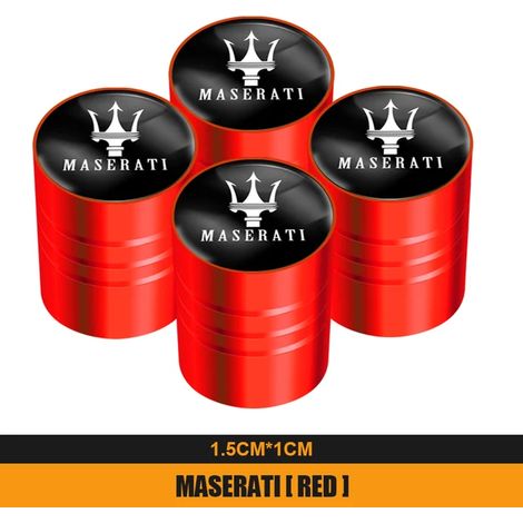 (Rouge A) 4 bouchons de valve de pneu en métal compatibles avec Ghibli GranTurismo Quattroporte Levante GranCabrio Coupé MC20 (1/5)