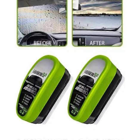 2 brosses de nettoyage pour film oléophobe automobile, nettoyant pour film oléophobe pour pare-brise, 150 ml (1/5)
