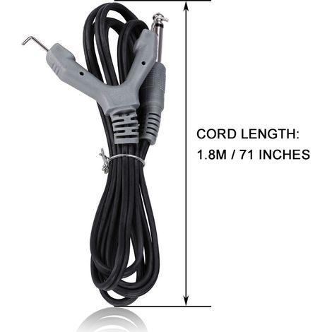 Câble d'alimentation en silicone souple et résistant de 1,8 m pour machines à tatouer (gris) (1/5)