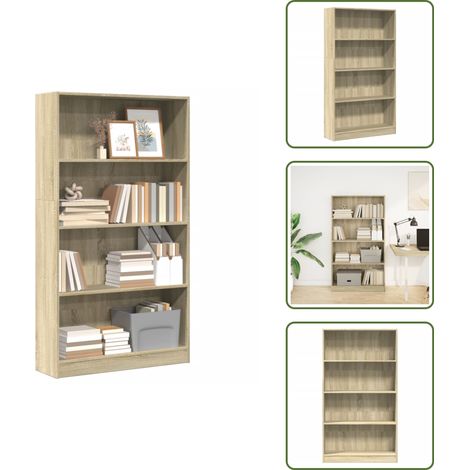 Bibliothèque chêne sonoma 80x24x143 cm bois d'ingénierie - Bibliothèque - Bibliothèques - Étagère À Livres - Armoire De Rangement (1/5)