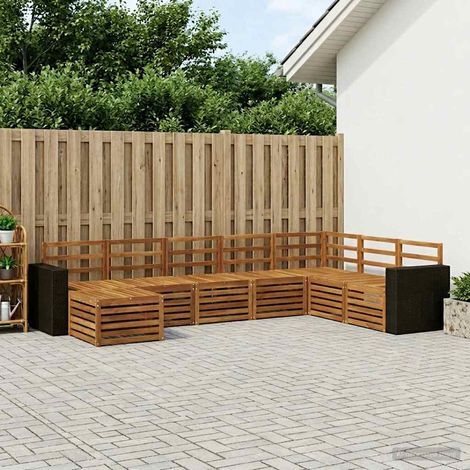 Teenpull – Outdoor-Sofagarnitur 8 Stk. Natur Massivholz Akazie (1/5)