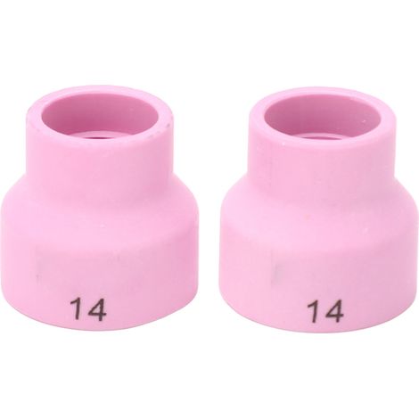 2 buses de soudage en céramique, diamètre intérieur du trou central 2,4 mm, pour soudage TIG, avec filtre en acier inoxydable, compatibles avec les modèles WP 9, 20, 25, 17, 18 et 26. (1/5)