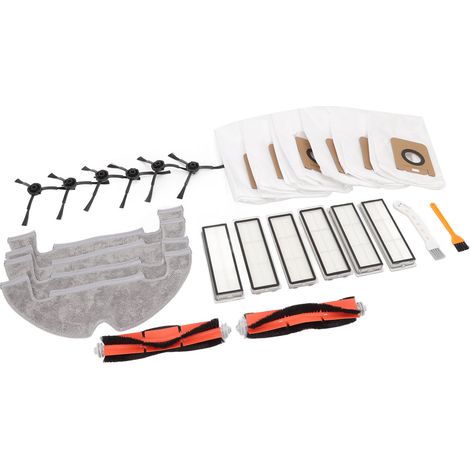 Accessoires pour balai balai Dreame Z10 Pro : brosse principale, sac à poussière, filtre, chiffon, brosse latérale. Pièces de rechange pour balai balai Dreame Z10 Pro. (1/5)