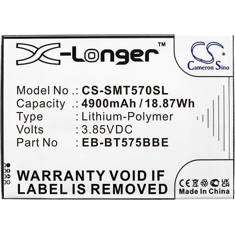 NX - Batterie tablette compatible Samsung 3.85V 4900mAh - EB-BT575BBEGH43-05039 (1/4)
