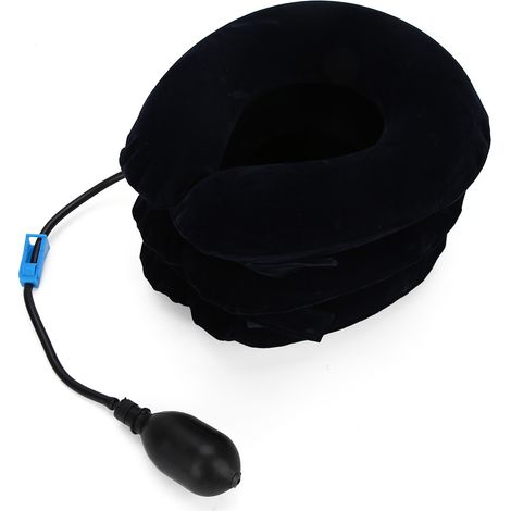coussin cervical gonflable bleu pour traction cervicale portatif à domicile oreiller ergonomique cou