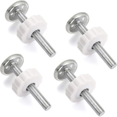 Adaptateur de porte M10, 4 pièces, tige filetée, accessoires de porte à pression, kit de boulons de montage pour rampe d'escalier/chatière, blanc (1/5)