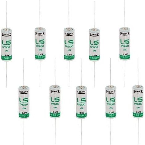 Saft 10 pezzi 3,6V 1,2Ah batteria litio con reofori - LS17500CNA