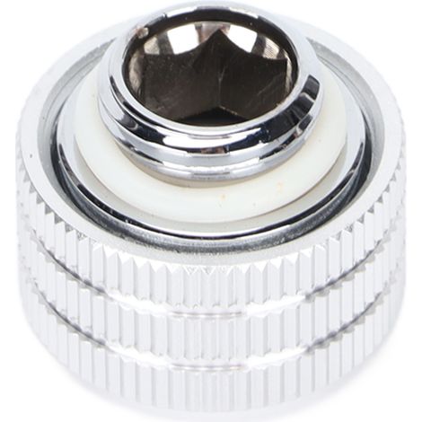 Raccords à Tube Rigide 14mm Filetage G1/4, Hexagonal Intérieur, avec Joints d'Étanchéité pour Refroidissement Liquide PC - Argenté