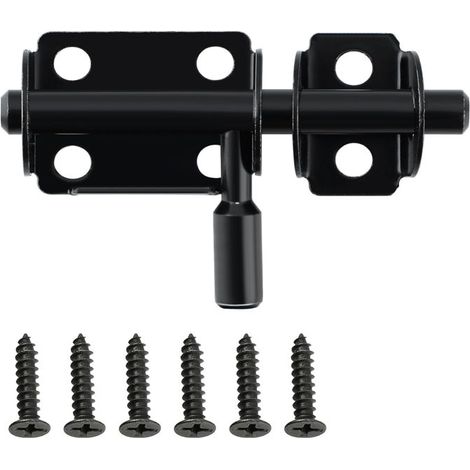 Cerradura interior, pestillo práctico para puertas, apto para armarios, cajones y jardines, pestillo exterior, acero inoxidable, negro. (1/5)