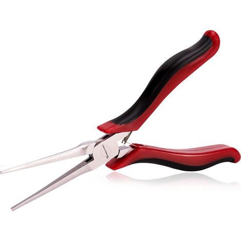 Mini pince à bec aiguille, mâchoires plates et lisses, très long bec, outil de précision micro fonctionnel avec ressort pour loisirs créatifs, en acier au chrome vanadium 12,7 cm (1/5)