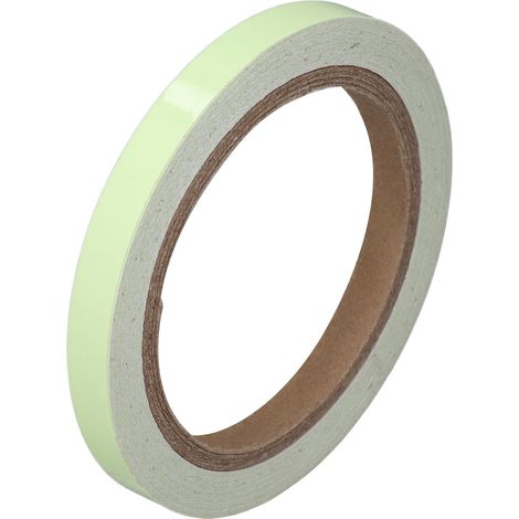Ruban adhésif fluorescent de 10 m de long qui brille dans le noir et se recharge sous une lumière noire ultraviolette, idéal pour les murs lisses et les escaliers, 15 mm de large, de couleur verte. (1/5)