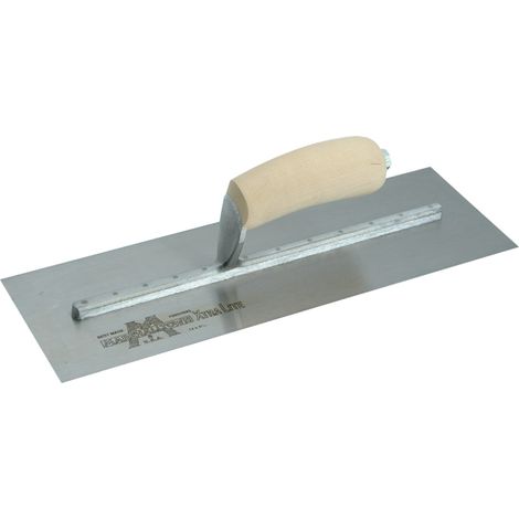 Marshalltown MXS64 14x4-inch Carbon Steel Cement Trowel with Wooden Handle for Finishing and Smoothing