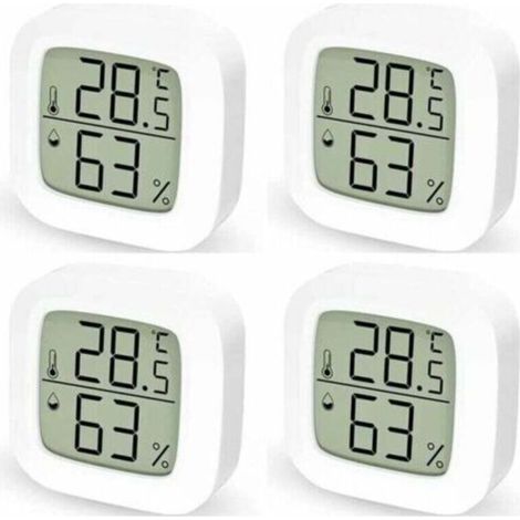 Ensemble de 4 thermomètres et hygromètres numériques pour une utilisation en intérieur, thermomètre numérique pour la maison, thermomètre numérique pour la chambre