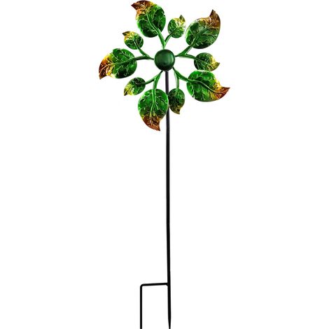 Moulin à vent décoratif jardin Metalleco A23 Métal résistant UV 66 cm vert bleu 1 unité (1/5)