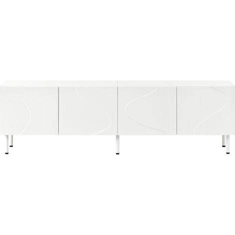 Weißes TV-Lowboard 170 cm mit 4 Türen und Push-to-Open (1/5)