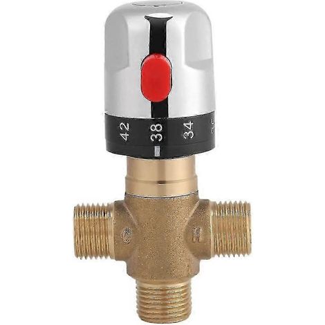 Vanne mélangeuse thermostatique en laiton pour système de douche, contrôle de température de l’eau, raccord de tuyau et lavabo (1/4)