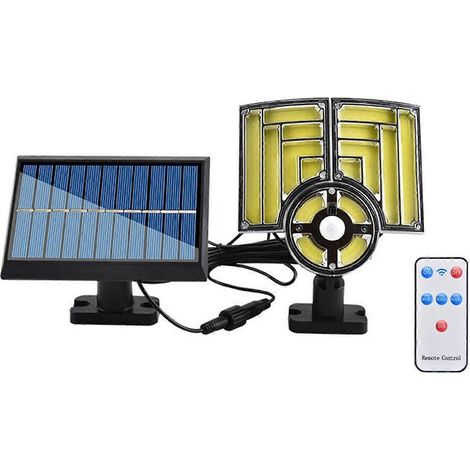 Applique murale solaire à double paroi, éclairage extérieur avec détecteur de mouvement, éclairage de maison et de jardin, éclairage de garage, éclairage public, double chauffage