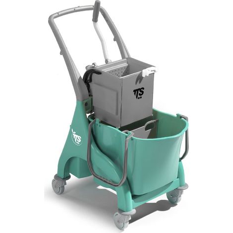 Carrello professionale per le pulizie Nick verde 28 lt con strizzatore O-Key e maniglia U