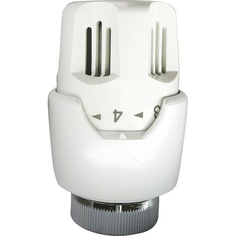 Tête thermostatique M30x1,5 à dilatation de cire, compatible avec robinets thermostatiques, installation horizontale, couleur blanche, régulation précise de la température (1/5)