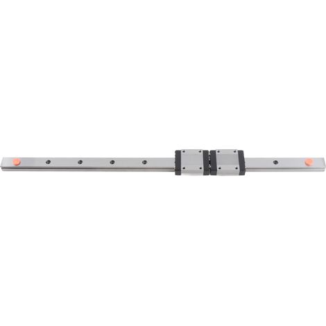 rail de guidage linéaire miniature de haute précision en acier de 400 mm/15,7 pouces avec 2 blocs (1/5)