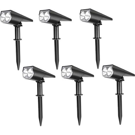 Lampe de jardin solaire d'extérieur, paquet de 6 lampes jardin solaires d'extérieur, projecteurs imperméables multicolores sur piquet pour la décoration pelouse, cour et 'arbre (1/5)