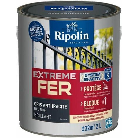 Ripolin 396704 Metallfarbe anthrazitgrau glänzend 2 L