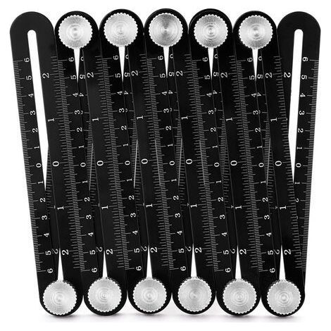 Règle en alliage d'aluminium 12 fois, règle de mesure multi-angle précise en alliage d'aluminium de haute qualité, outil de mise en page avec matrice perforée pour les constructeurs (1/5)