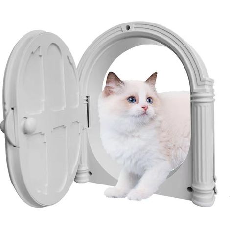 Porte intérieure chat 24x28 cm XL sans rabat, installation rapide DIY, adaptée chats jusqu’à 13,6 kg, pratique et sécurisée (1/5)