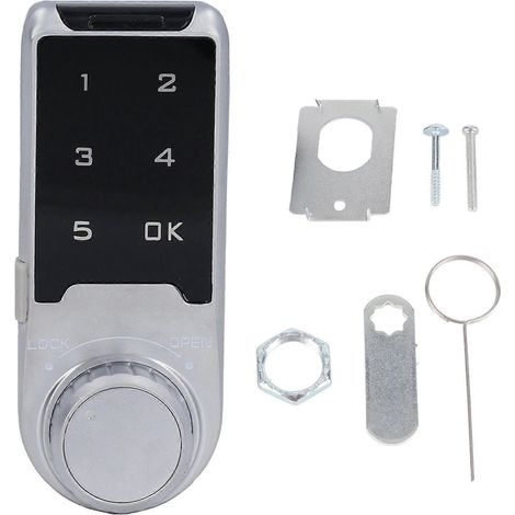 Serrure de sécurité électronique à combinaison sans clé avec clavier tactile numérique pour armoire, adaptée aux tiroirs de classement, casiers, salles de sport, saunas L30 (1/5)