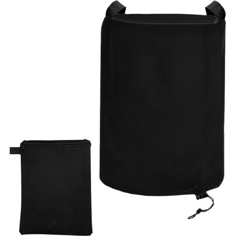 Noir,Diamètre 34cm Hauteur 51cmHousse de fendeuse de bois robuste, bâche imperméable Oxford 420D pour fendeuse de bûches, housse de protection pour séparateur de bois de chauffage avec cordon de serra (1/5)