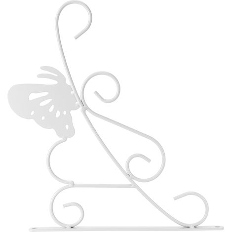 Crochet de suspension pour pot de fleurs, style européen, en fer forgé blanc, pour jardin, terrasse ou balcon. (1/5)