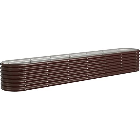 Huerto ovalado elevado de 260 x 40 x 36 cm apto para uso exterior robusto fabricado en acero galvanizado marrón 020046561 (1/5)