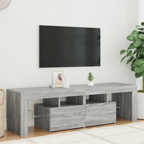 vidaXL Mobile Porta TV con Luci LED grigio sonoma 140x36,5x40 cm