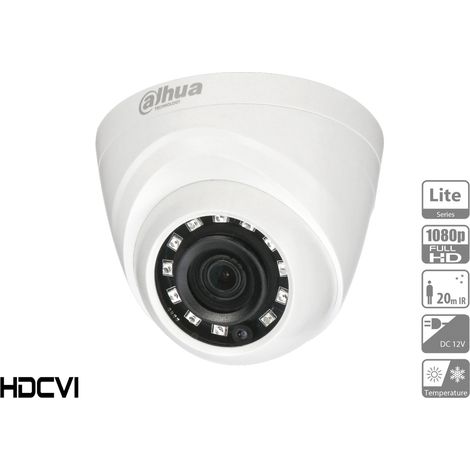 Telecamera Analogica Dome 1080P 2MP Ottica Fissa 2.8mm IP67 DC12V HDCVI Smart IR Carcassa Plastica DAHUA HAC-HDW1200RP (1/3)