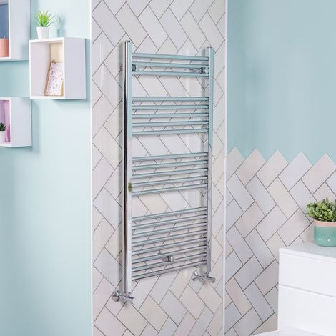 WarmeHaus Straight Chrome Heated Towel Rail 1150x600mm