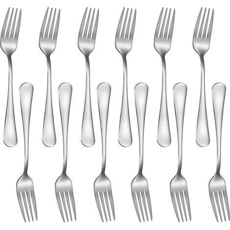 Fourchettes de table, lot de 12, 17 cm, en acier inoxydable de qualité alimentaire supérieure, finition miroir, compatibles lave-vaisselle, idéales pour la maison, la cuisine ou le restaurant. (1/5)
