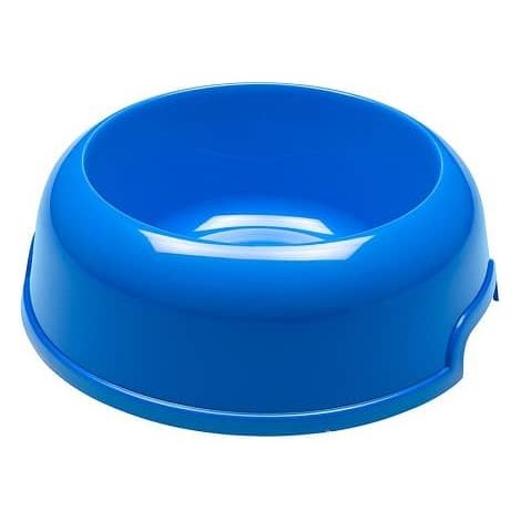 Comedero plastico redondo para mascotas 20 cm Azul