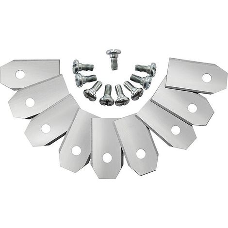 45 hojas de cuchillo de titanio con 45 tornillos, 35×18×0,75 mm, color plata (1/4)