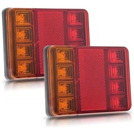 2 PCS Feux Arrière pour Remorque Led éclairage Arrière Lampe de Freinage Imperméable Universel Signal Indicateur pour Camion Caravane Van Bateau de Voiture Styling Avertissement 12V (1/4)