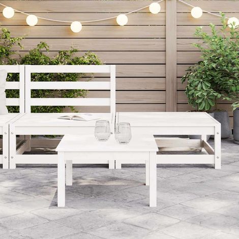 Gartenmöbel-Set 2-teilig Weiß Massivholz Kiefer