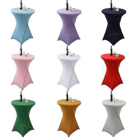 Nappe extensible en spandex pour tables de cocktail, idéale pour les mariages, banquets et fêtes - 60 x 110 cm - Émeraude (1/5)