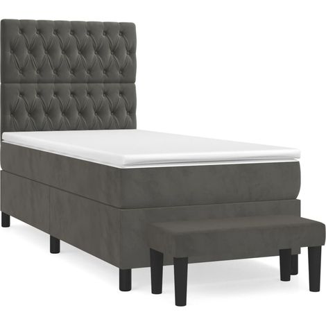 Maison Exclusive - Boxspringbett mit Matratze Dunkelgrau 90x190 c