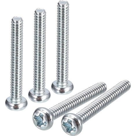 50 pièces 4 40x3/4 Vis à métaux cruciformes à tête cylindrique cruciforme, acier au carbone plaqué zinc, boulons entièrement filetés (1/5)