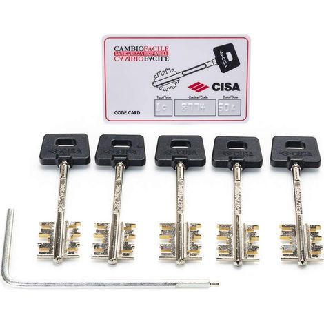 CISA 106520511, Cofanetto 5 Chiavi Corte per Serratura Ricifrabile New Cambio Facile (1/4)