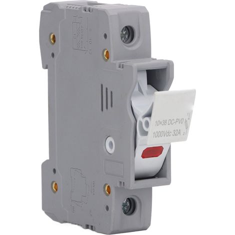 Porte-fusible CC 1P 32A, montage sur rail DIN, fusible et porte-fusible photovoltaïque 20A 10x38mm 1000 VCC (1/5)